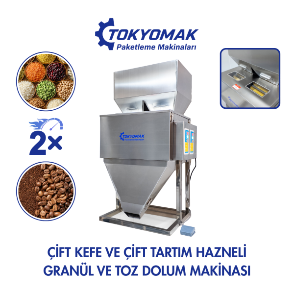 TGD-1000C Çift Kefe ve Çift Tartım Hazneli Granül Ve Toz Dolum Makinası