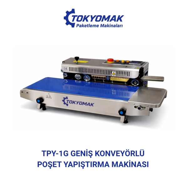 TPY-1G Geniş Konveyörlü Poşet Yapıştırma Makinası  