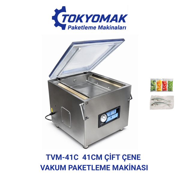 TVM-41C 41cm Çift Çene Vakum Paketleme Makinası 