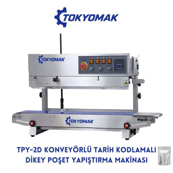 TPY-2D Konveyörlü Tarih Kodlamalı Dikey Poşet Yapıştırma Makinası