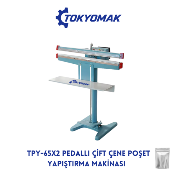 TPY 65x2 Pedallı Çift Çene Poşet Yapıştırma Makinası
