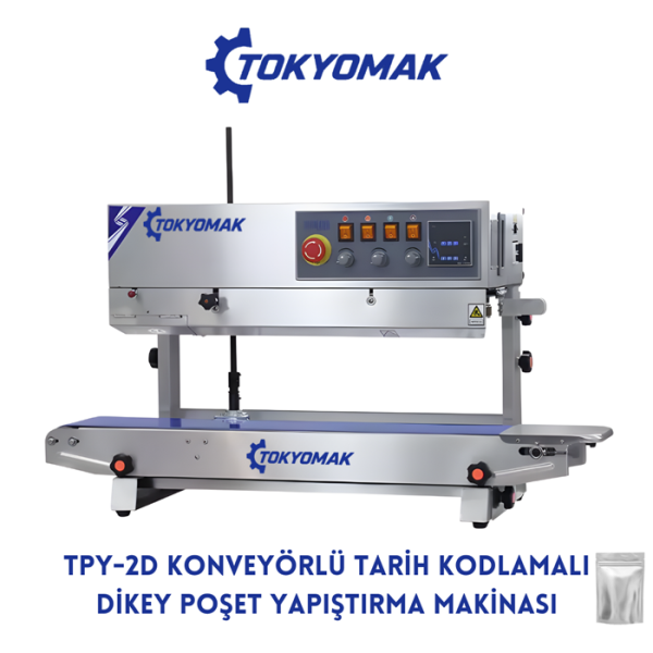 TPY-2D Konveyörlü Tarih Kodlamalı Dikey Poşet Yapıştırma Makinası