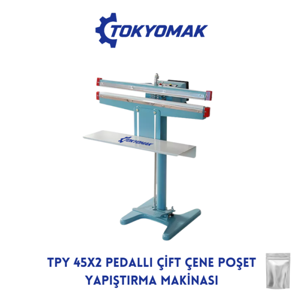 TPY 45x2 Pedallı Çift Çene Poşet Yapıştırma Makinası