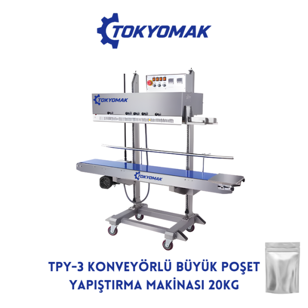 TPY-3 Konveyörlü Büyük Poşet Yapıştırma Makinası 20kg 