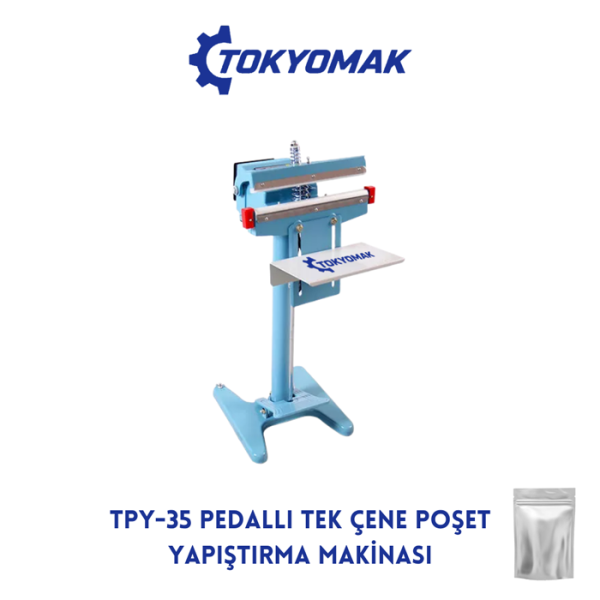 TPY-35 Pedallı Tek Çene Poşet Yapıştırma Makinası