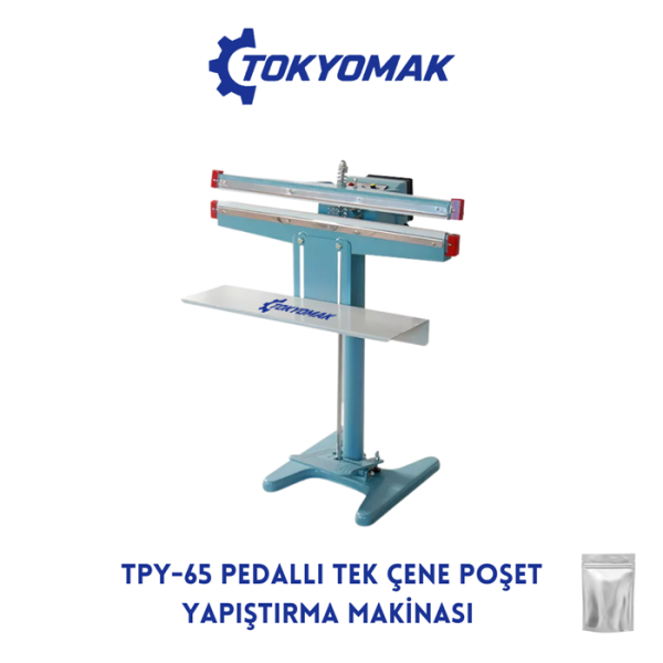 TPY 65 Pedallı Tek Çene Poşet Yapıştırma Makinası